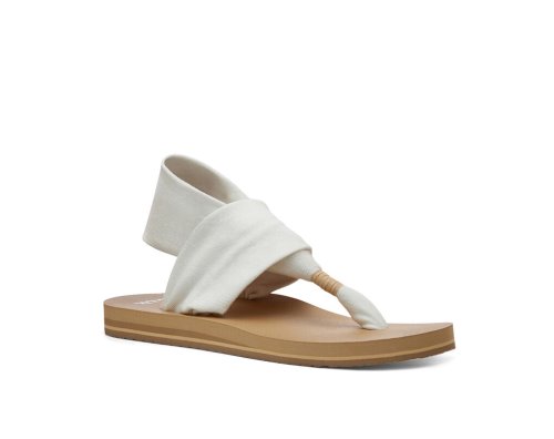 Sanuk Sling ST Vegan - Sanuk Sandals Womens White / Brown - Philippines XZUWIG869